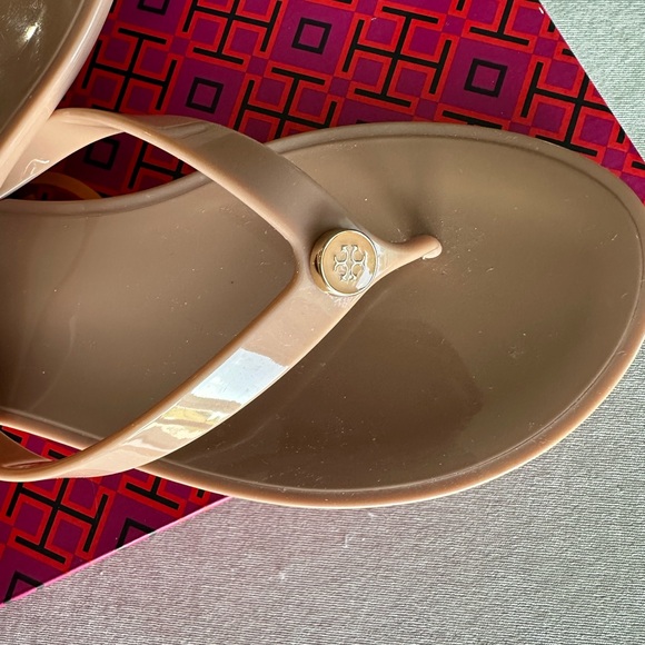 Tory Burch Women's Tan Flip Flops - Picture 2 of 6